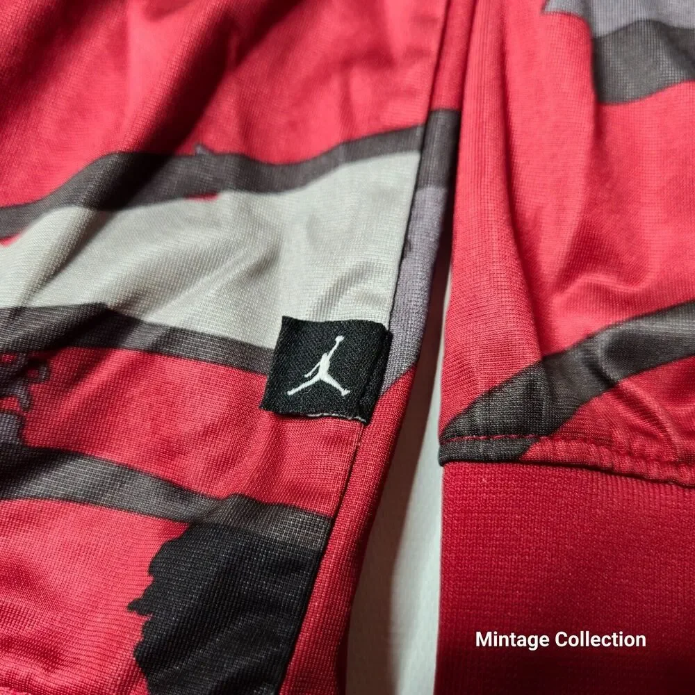 Nike Jumpman Red Jordan VIII 8 Camo Basketball Full Zip Track Jacket Size M